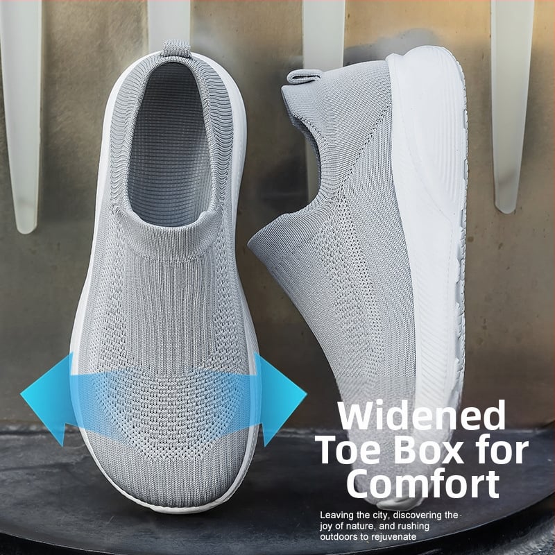 Pantofi de mers pentru bărbați, ușori, slip-on, 4E lat, pantofi tip șosetă