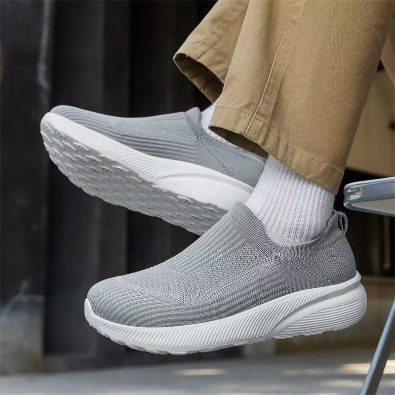 Pantofi de mers pentru bărbați, ușori, slip-on, 4E lat, pantofi tip șosetă