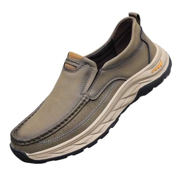 Pantofi bărbătești din piele, slip-on, fără șireturi, talpă groasă, antiderapante și durabile, pentru primăvară și toamnă, purtare în aer liber