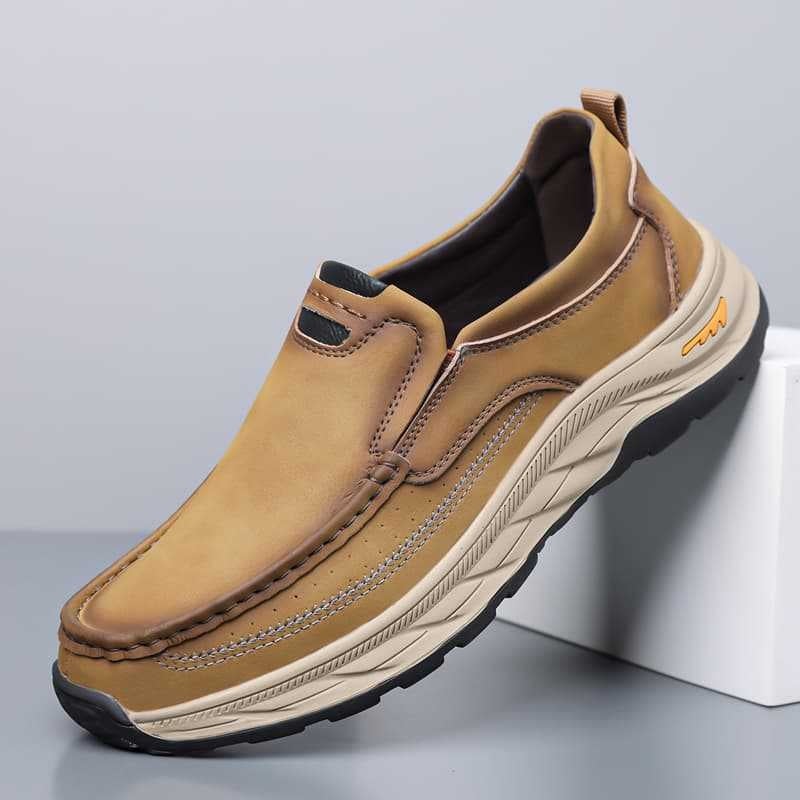 Pantofi bărbătești din piele, slip-on, fără șireturi, talpă groasă, antiderapante și durabile, pentru primăvară și toamnă, purtare în aer liber