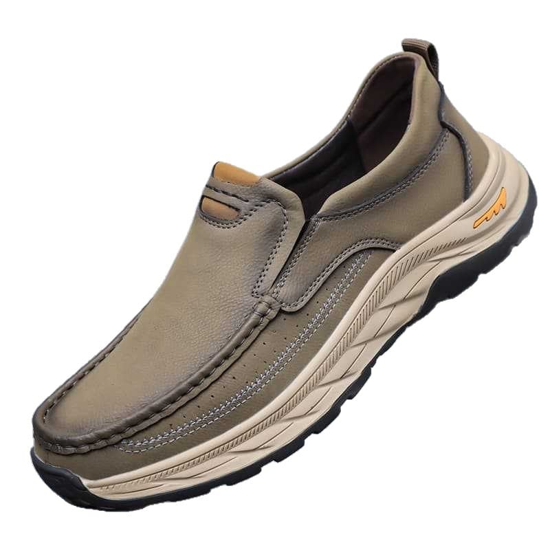 Pantofi bărbătești din piele, slip-on, fără șireturi, talpă groasă, antiderapante și durabile, pentru primăvară și toamnă, purtare în aer liber