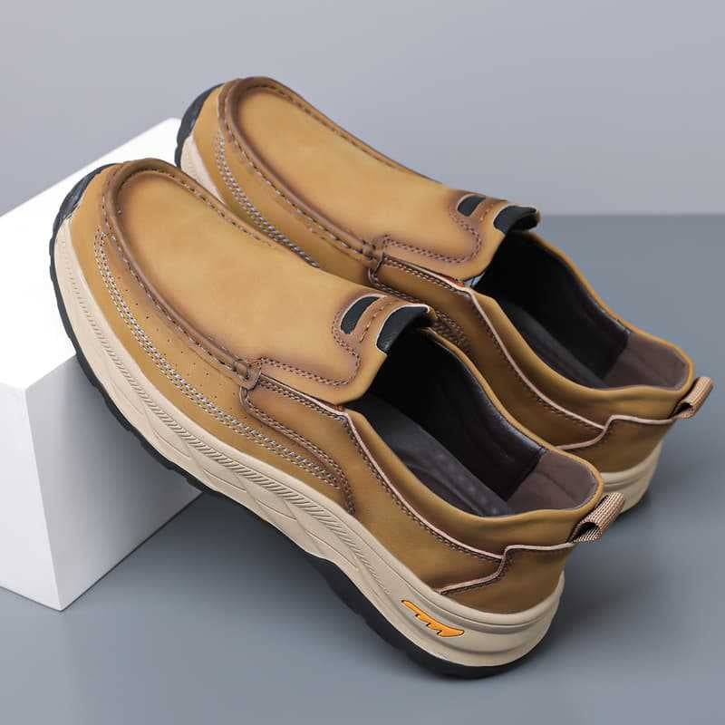 Pantofi bărbătești din piele, slip-on, fără șireturi, talpă groasă, antiderapante și durabile, pentru primăvară și toamnă, purtare în aer liber