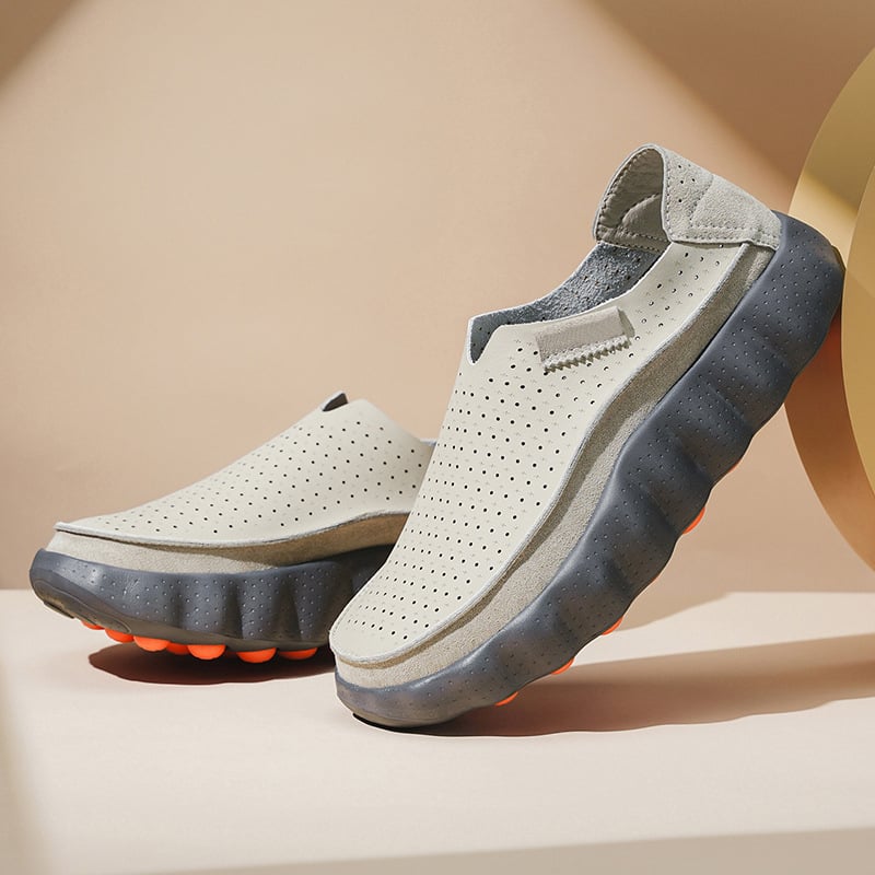 Loaferi casual pentru bărbați, slip-on, vară, respirabili, talpă moale, piele pe exterior