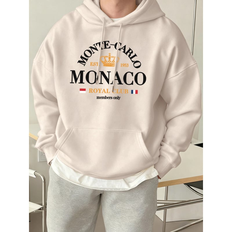 Férfi kapucnis pulóver Monte-Carlo Monaco nyomott mintával