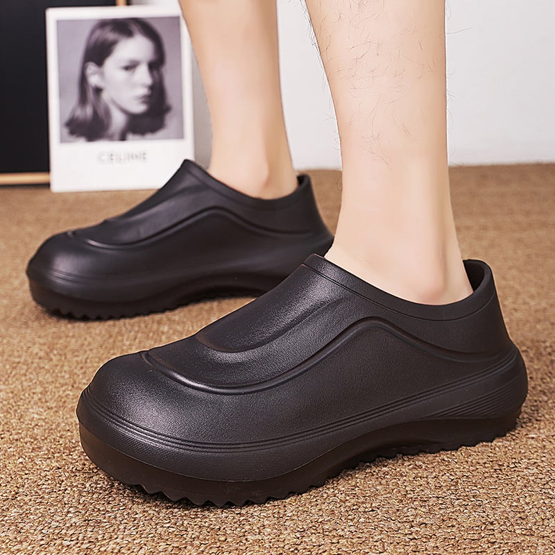 Pantofi bucătar bărbați, vară 2026, pantofi de lucru antiderapare și impermeabili, pantofi de ploaie slip-on, EVA cu vârf închis