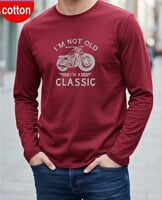 Vintage tájnyomatú hosszú ujjú pamut felső, uniszex, hétköznapi streetwear.