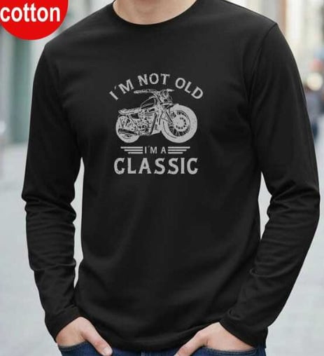 Vintage tájnyomatú hosszú ujjú pamut felső, uniszex, hétköznapi streetwear.