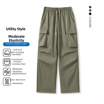 Pantaloni tactici pentru bărbați cu buzunare mari, ușori, impermeabili și rezistenți la vânt pentru drumeții, camping și călătorii