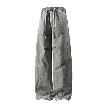 Pantaloni casual pentru bărbați, primăvară-toamnă, stil american, tricotați, croială dreaptă relaxată, largi, lungi, senzație de bumbac