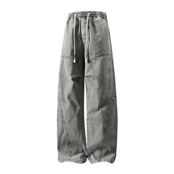 Pantaloni casual pentru bărbați, primăvară-toamnă, stil american, tricotați, croială dreaptă relaxată, largi, lungi, senzație de bumbac