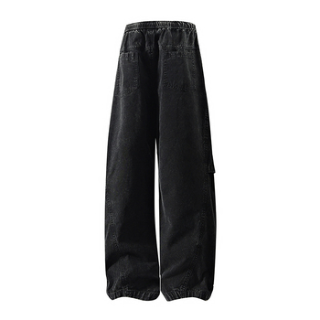 Pantaloni casual pentru bărbați, primăvară-toamnă, stil american, tricotați, croială dreaptă relaxată, largi, lungi, senzație de bumbac
