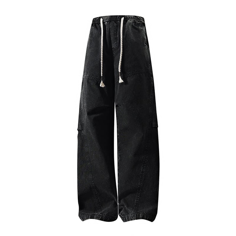 Pantaloni casual pentru bărbați, primăvară-toamnă, stil american, tricotați, croială dreaptă relaxată, largi, lungi, senzație de bumbac