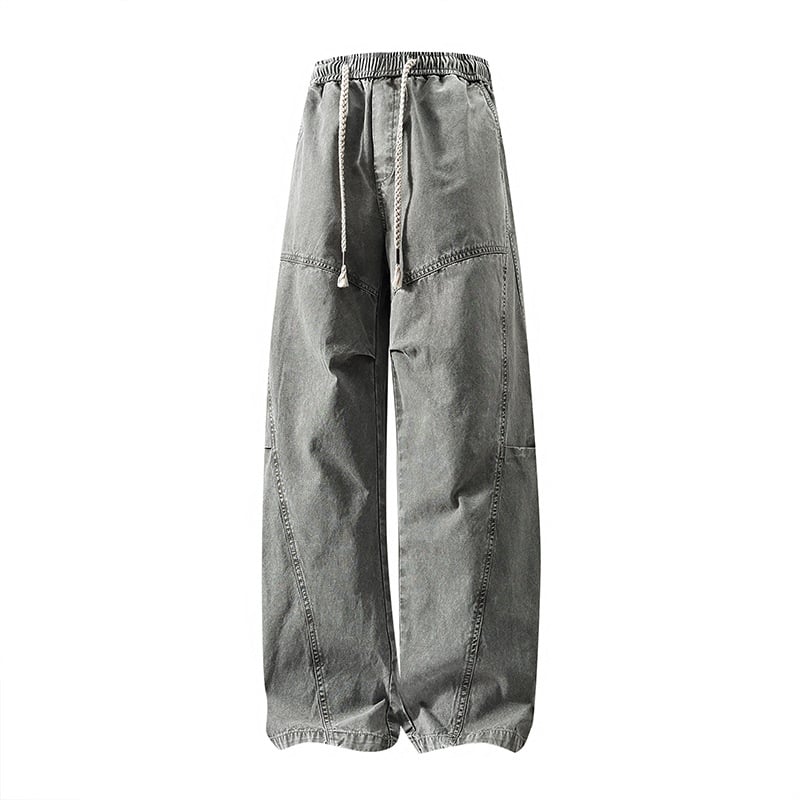 Pantaloni casual pentru bărbați, primăvară-toamnă, stil american, tricotați, croială dreaptă relaxată, largi, lungi, senzație de bumbac