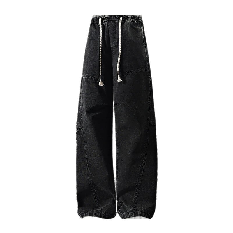 Pantaloni casual pentru bărbați, primăvară-toamnă, stil american, tricotați, croială dreaptă relaxată, largi, lungi, senzație de bumbac