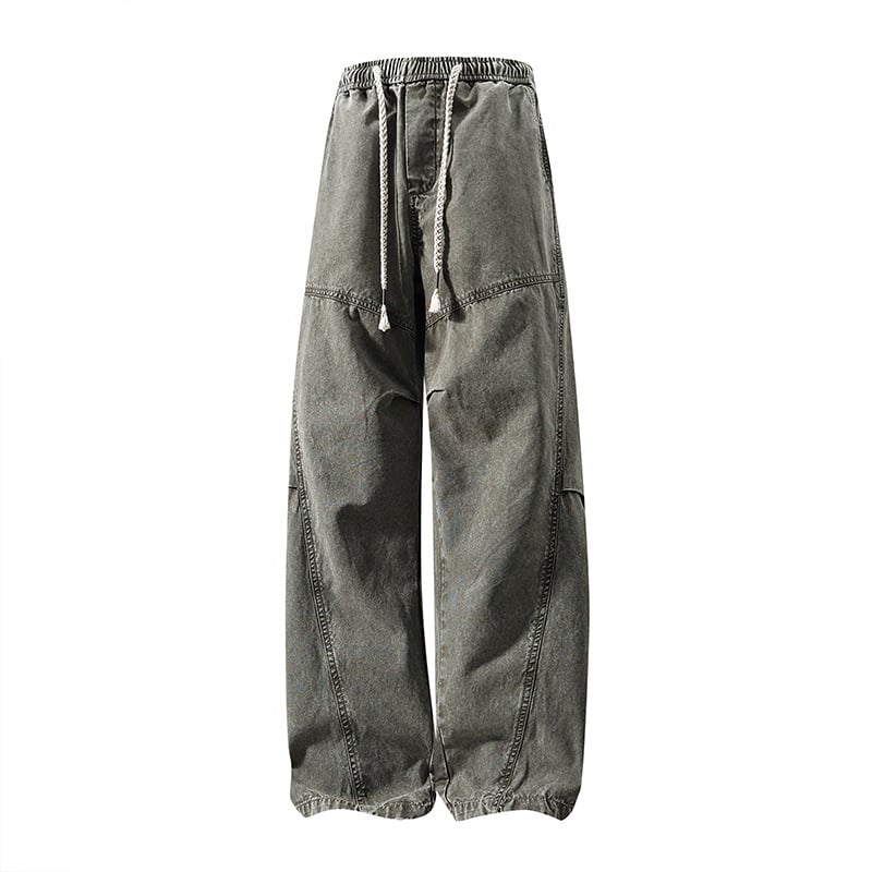 Pantaloni casual pentru bărbați, primăvară-toamnă, stil american, tricotați, croială dreaptă relaxată, largi, lungi, senzație de bumbac