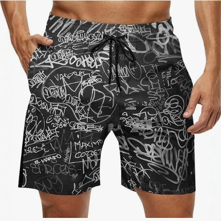 Muške ljetne šorceve za plažu s brzim sušenjem i 3D printom, ležerni sportski stil