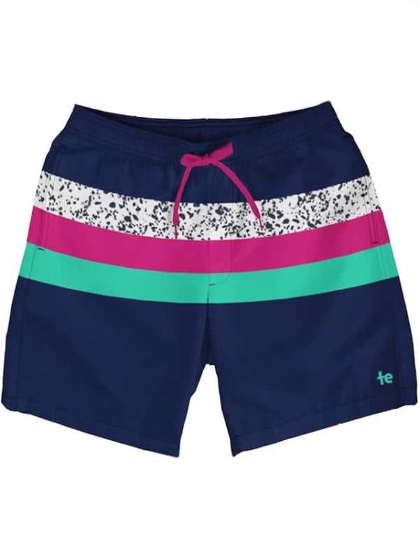 Șorturi de plajă pentru bărbați, uscare rapidă, 4 inch inseam, șorturi sport casual pentru înot cu căptușeală din plasă, poliester