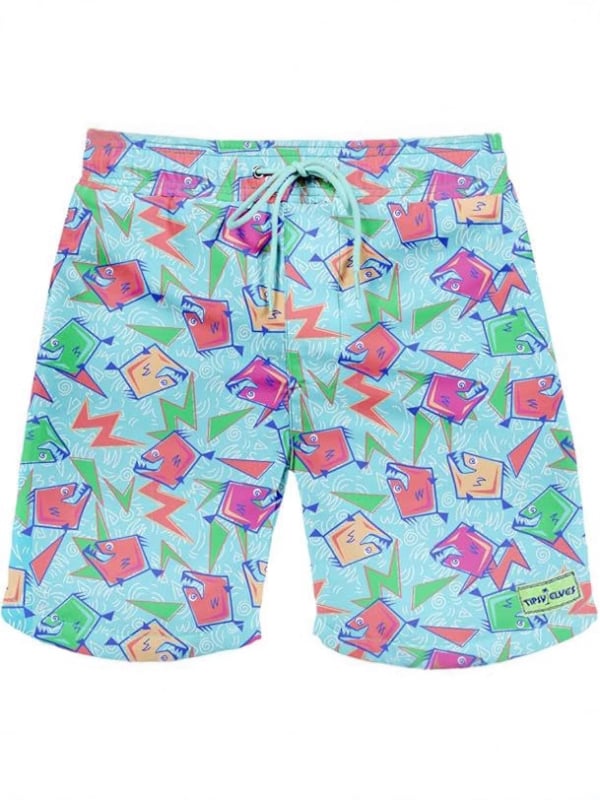 Șorturi de plajă pentru bărbați, uscare rapidă, 4 inch inseam, șorturi sport casual pentru înot cu căptușeală din plasă, poliester
