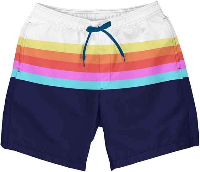 Șorturi de plajă pentru bărbați, uscare rapidă, 4 inch inseam, șorturi sport casual pentru înot cu căptușeală din plasă, poliester