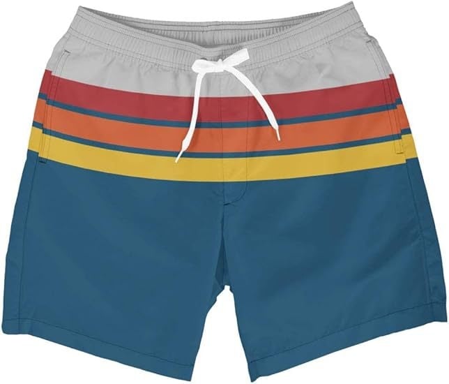 Șorturi de plajă pentru bărbați, uscare rapidă, 4 inch inseam, șorturi sport casual pentru înot cu căptușeală din plasă, poliester