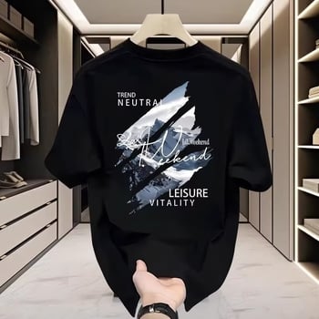 Tricou din bumbac gros, stil american, tricou cu mânecă scurtă pentru tineri bărbați, vară, imprimeu cu desene animate, croială lejeră