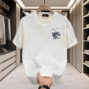 Tricou din bumbac gros, stil american, tricou cu mânecă scurtă pentru tineri bărbați, vară, imprimeu cu desene animate, croială lejeră