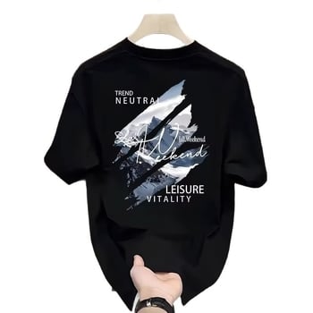 Tricou din bumbac gros, stil american, tricou cu mânecă scurtă pentru tineri bărbați, vară, imprimeu cu desene animate, croială lejeră