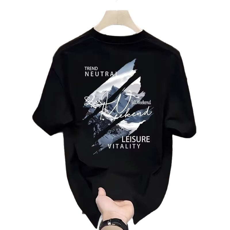 Tricou din bumbac gros, stil american, tricou cu mânecă scurtă pentru tineri bărbați, vară, imprimeu cu desene animate, croială lejeră