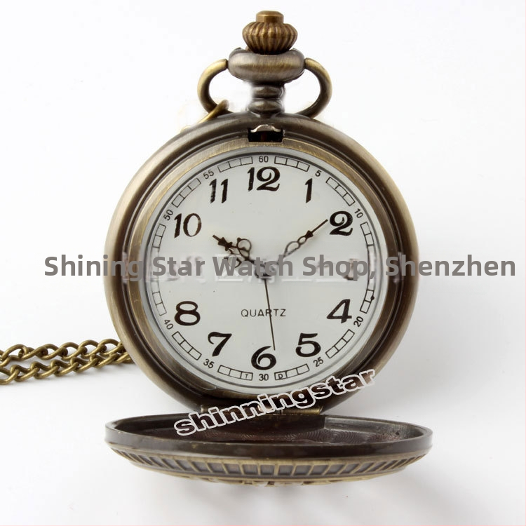 Vintage vreckové hodinky so skeletovým ciferníkom, quartzový pohon, unisex, ako náhrdelník