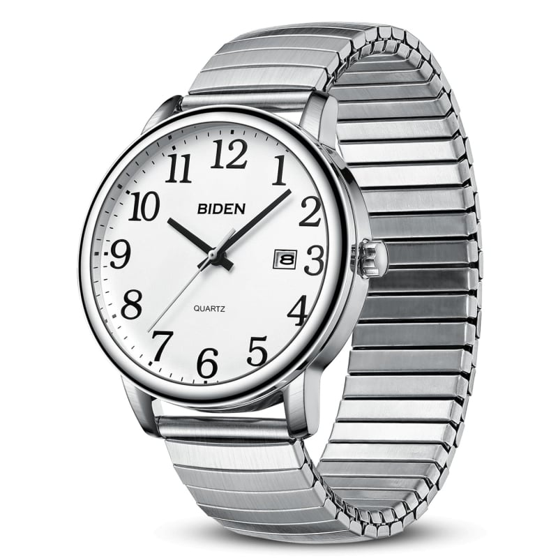 Biden pánske quartz hodinky, vodotesné do 30 m, obchodný štýl, kruhový ciferník 38 mm, model 0404a, puzdro zliatiny, kovový remienok.