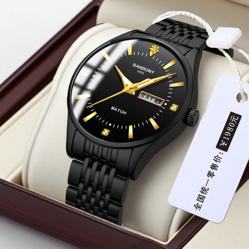 Fourorn B970 Dámske módne quartz hodinky, kruhový ciferník 30 mm, hrúbka 9 mm, remienok z ušľachtilej ocele, kalendár a zobrazenie dňa, vodotesnosť 10 m