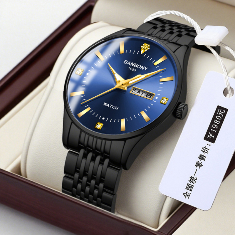 Fourorn B970 Dámske módne quartz hodinky, kruhový ciferník 30 mm, hrúbka 9 mm, remienok z ušľachtilej ocele, kalendár a zobrazenie dňa, vodotesnosť 10 m