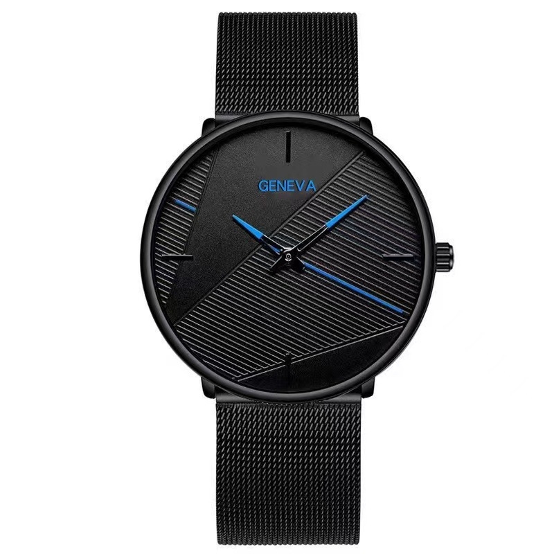 Pánske hodinky s sieťovým remienkom, quartz, minimalistický dizajn, 40 mm ciferník
