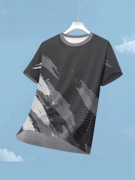 Tricou sport pentru bărbați cu uscare rapidă, mâneci scurte, pentru fitness, alergare și badminton – respirabil pentru vară