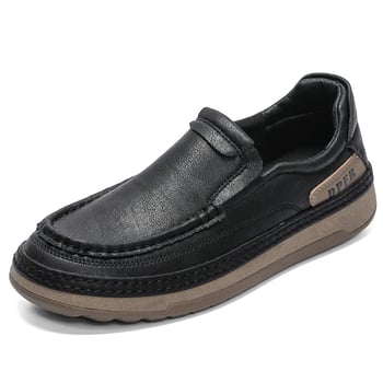 2025 Pantofi casual din piele pentru bărbați, fără șireturi, stil coreean, talpă moale, pantofi de condus