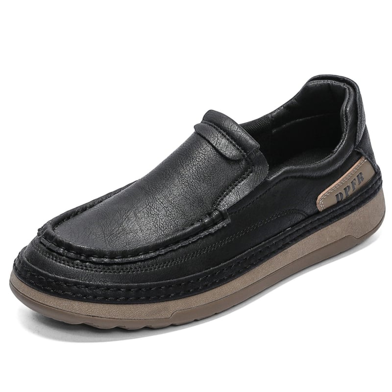 2025 Pantofi casual din piele pentru bărbați, fără șireturi, stil coreean, talpă moale, pantofi de condus