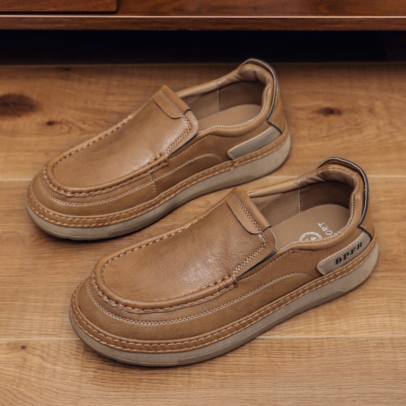 2025 Pantofi casual din piele pentru bărbați, fără șireturi, stil coreean, talpă moale, pantofi de condus