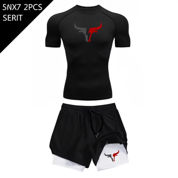 Tricou imprimat 2D pentru bărbați, vară, mâneci scurte, croială slim, uscare rapidă, imprimeu geometric pentru sport