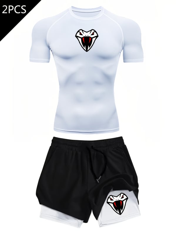 Tricou imprimat 2D pentru bărbați, vară, mâneci scurte, croială slim, uscare rapidă, imprimeu geometric pentru sport