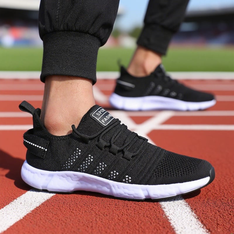 Încălțăminte sport unisex, respirabilă, din Flyknit, talpă popcorn pentru alergare