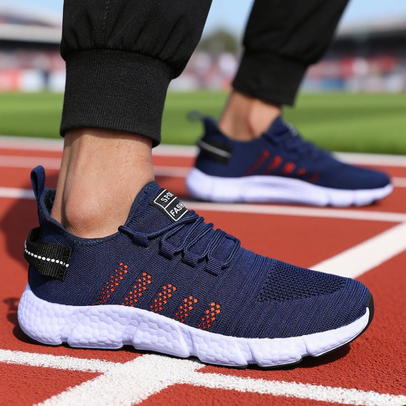 Încălțăminte sport unisex, respirabilă, din Flyknit, talpă popcorn pentru alergare