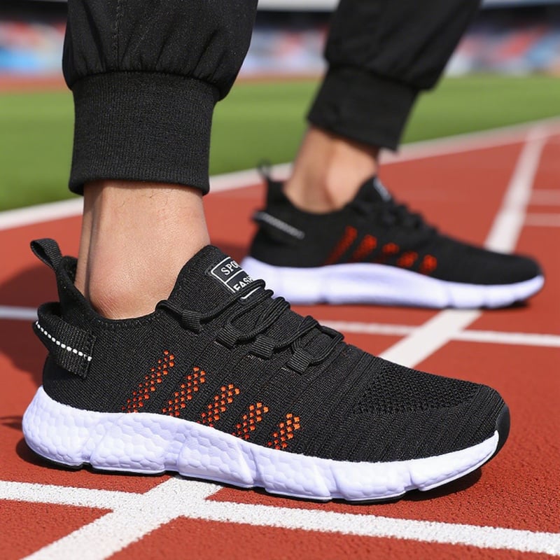 Încălțăminte sport unisex, respirabilă, din Flyknit, talpă popcorn pentru alergare