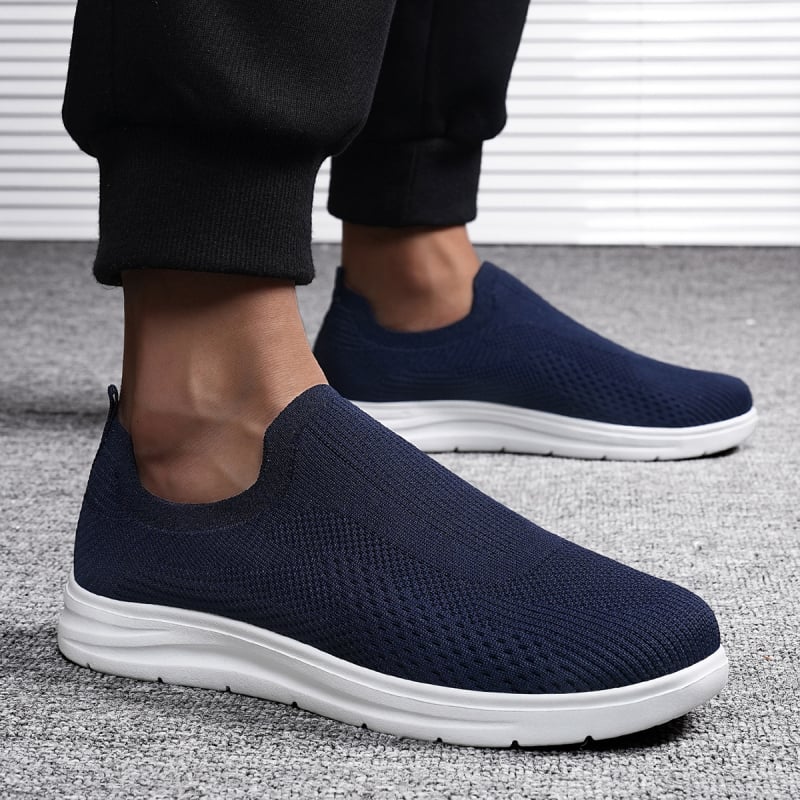 Férfi légáteresztő mesh futócipő slip-on, nyárra, nagyméretű