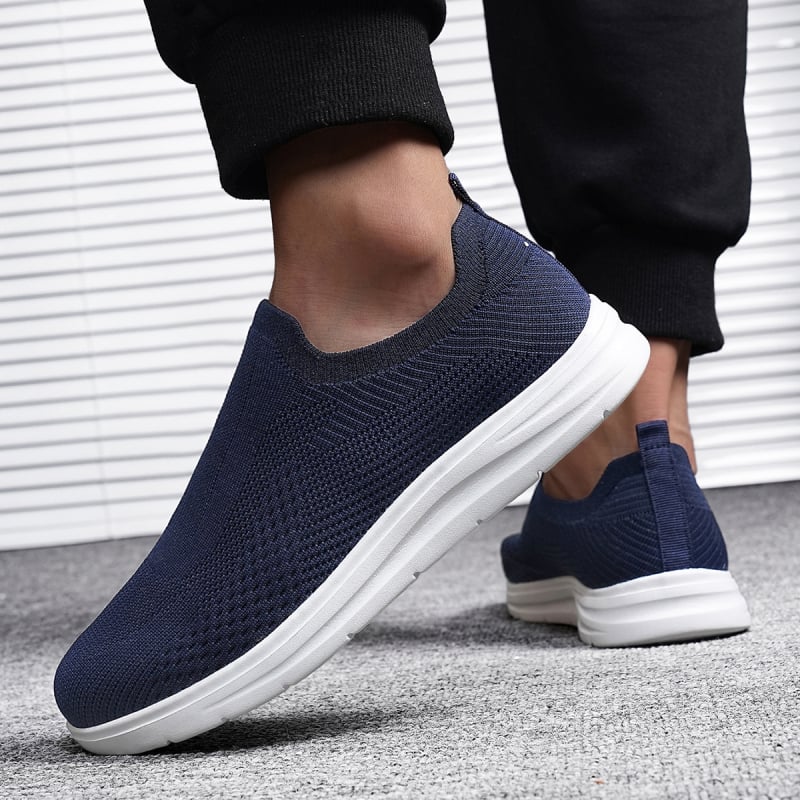 Férfi légáteresztő mesh futócipő slip-on, nyárra, nagyméretű