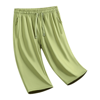 Pánske 3/4 nohavice, rýchloschnúce, voľný strih, plus veľkosť, leto, materiál ice silk