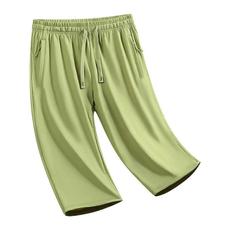 Pánske 3/4 nohavice, rýchloschnúce, voľný strih, plus veľkosť, leto, materiál ice silk