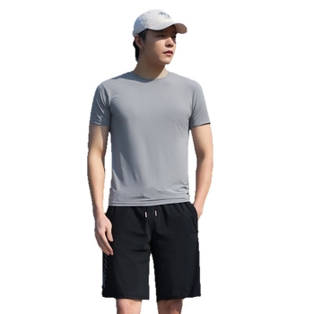 Ανδρική κοντομάνικη T‑shirt με στρογυλό λαιμό, ιαπωνικό ρετρό στυλ, λεπτή ύφανση Ice Silk, γρήγορο στέγνωμα, διαπνοή, ελαστικότητα, καλοκαίρι