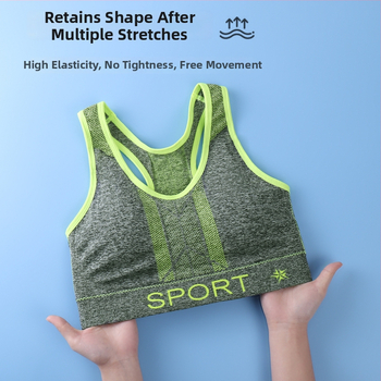 Női vezeték nélküli sportmelltartó racerback, jóga felső, lélegző nylon