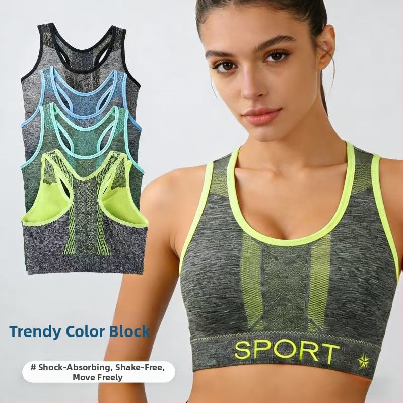 Női vezeték nélküli sportmelltartó racerback, jóga felső, lélegző nylon