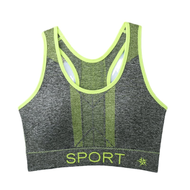 Női vezeték nélküli sportmelltartó racerback, jóga felső, lélegző nylon